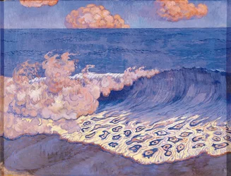 Blaue Meereslandschaft, Welleneffekt, ca. 1893